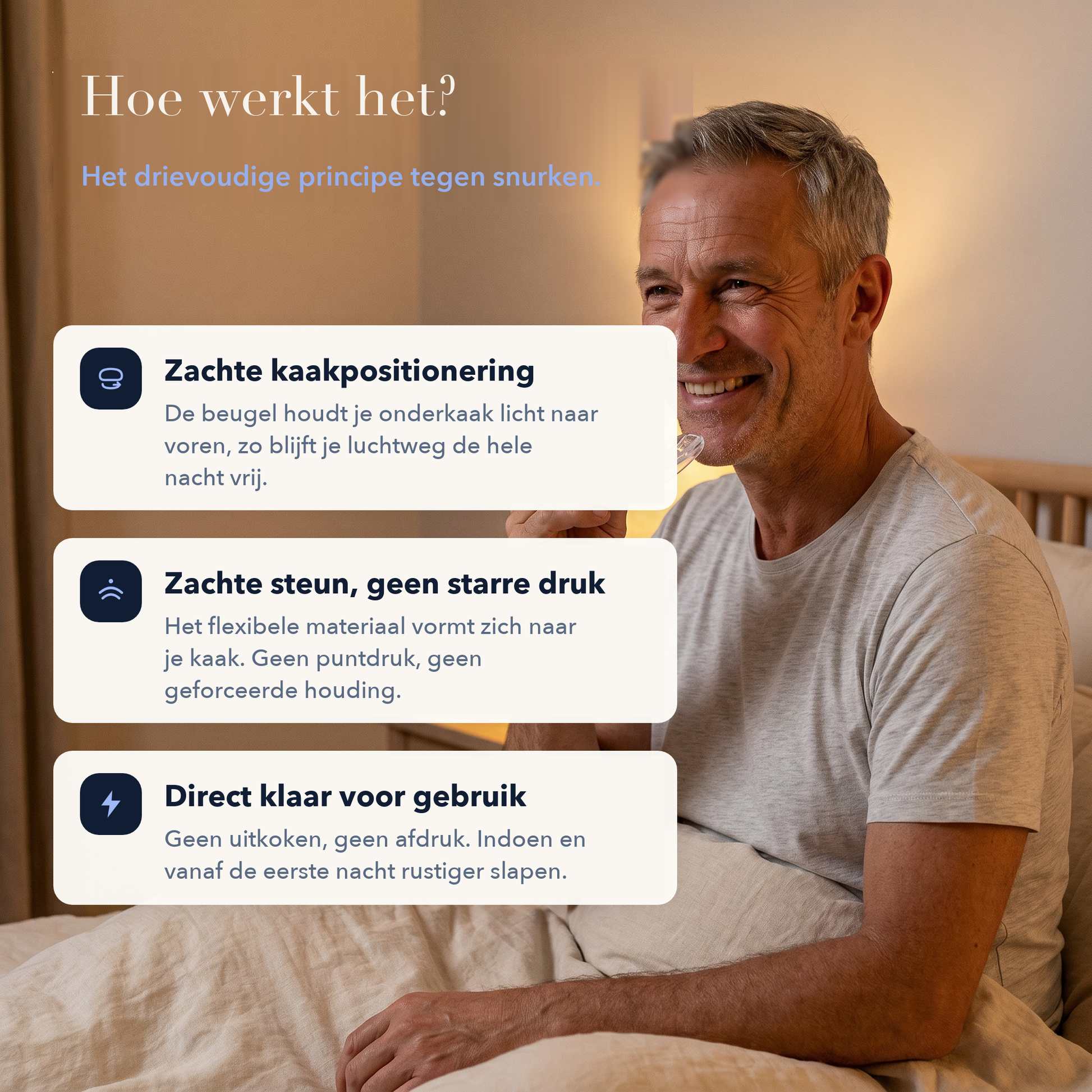 Hoe werkt de Leiso Pro - het drievoudige principe tegen snurken